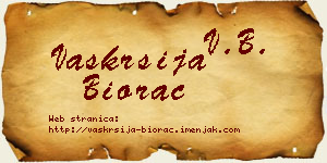 Vaskrsija Biorac vizit kartica